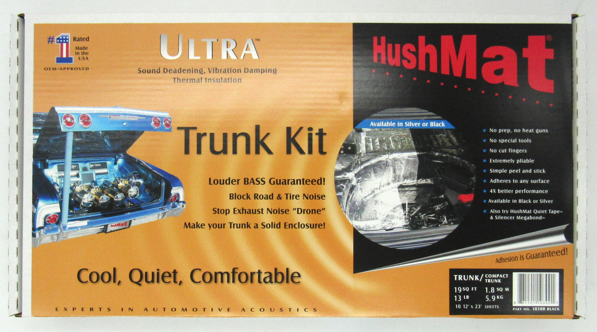 HushMat Trunk Kit – Automotive Thermal Insulation & Sound Deadening (19.1 Sq Ft, Silver Foil)