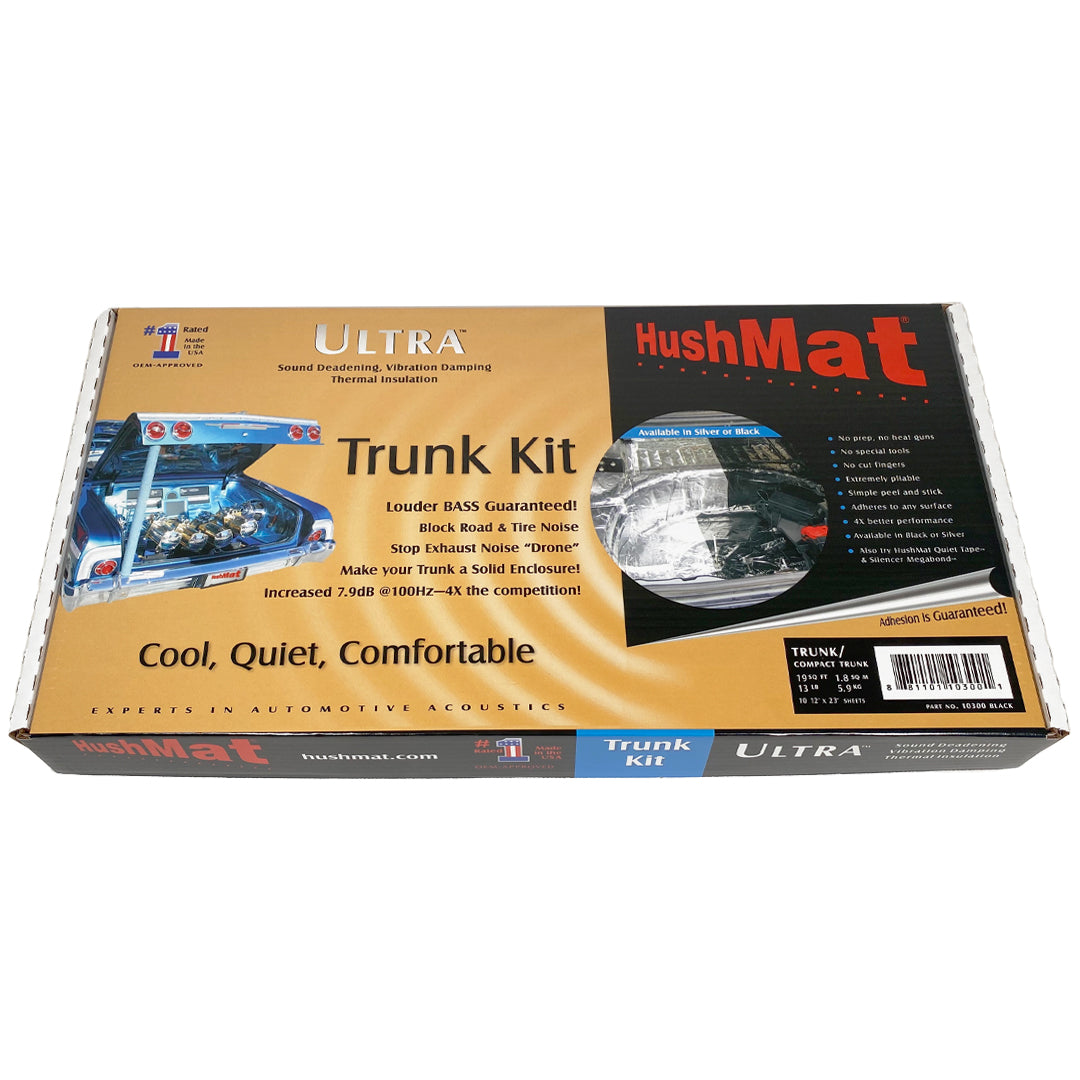 HushMat Trunk Kit – Automotive Sound Deadening & Thermal Insulation (19.1 Sq Ft, Black Foil)