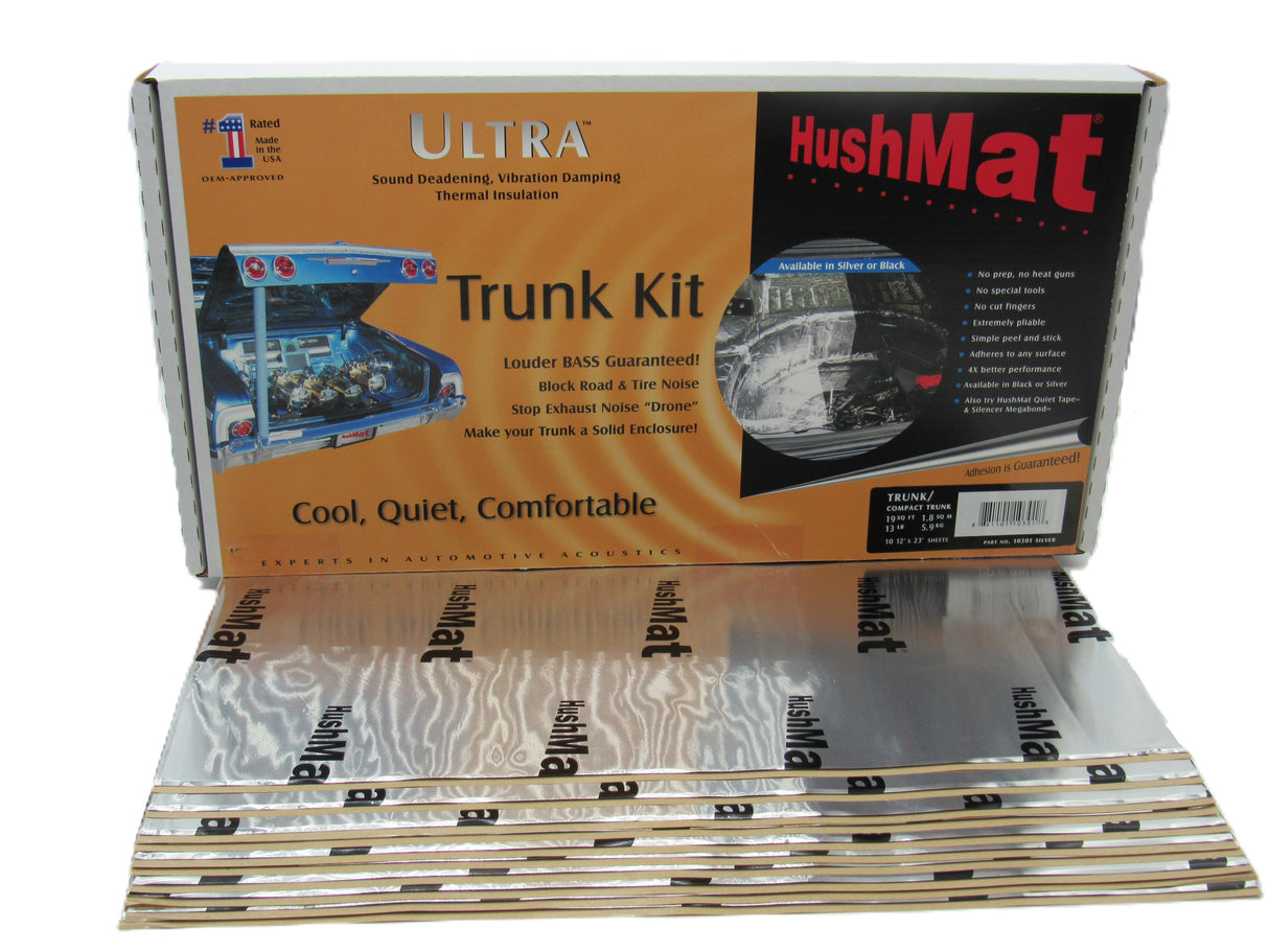 HushMat Trunk Kit – Automotive Thermal Insulation & Sound Deadening (19.1 Sq Ft, Silver Foil)