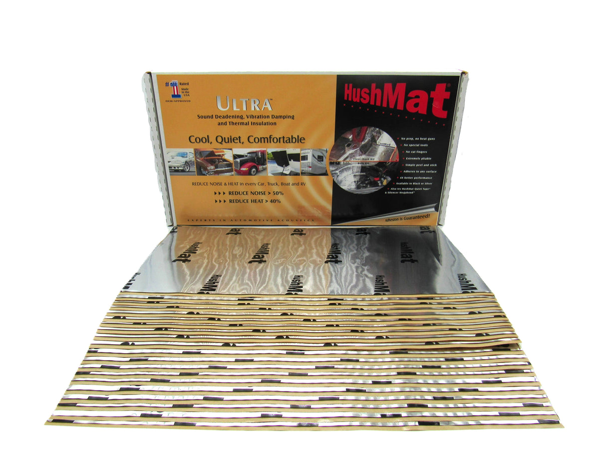 HushMat Floor & Dash Kit – Automotive Thermal Insulation & Sound Deadening for a Quieter, Cooler Ride (38.7 Sq Ft, Silver Foil)