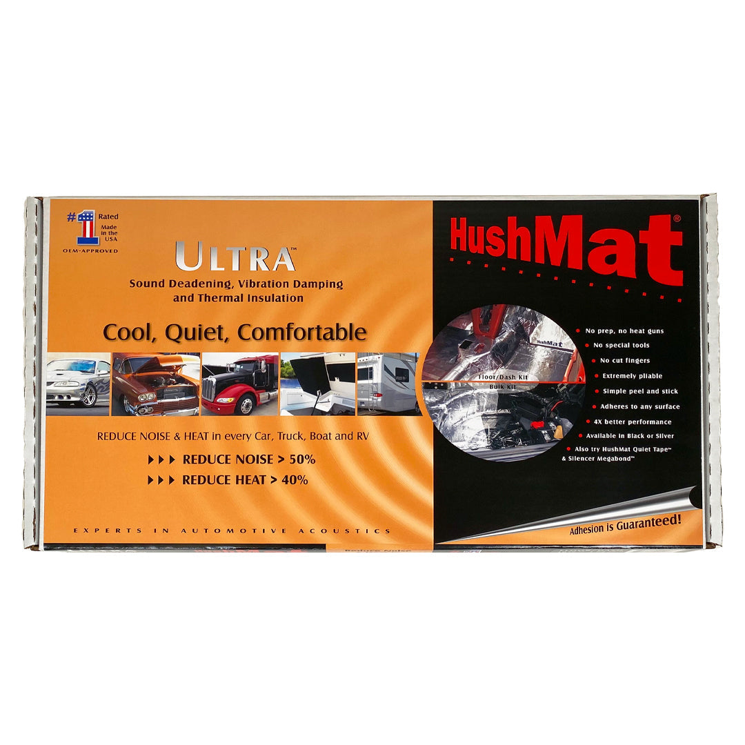 HushMat Floor & Dash Kit – Automotive Thermal Insulation & Sound Deadening for a Quieter, Cooler Ride (38.7 Sq Ft, Silver Foil)