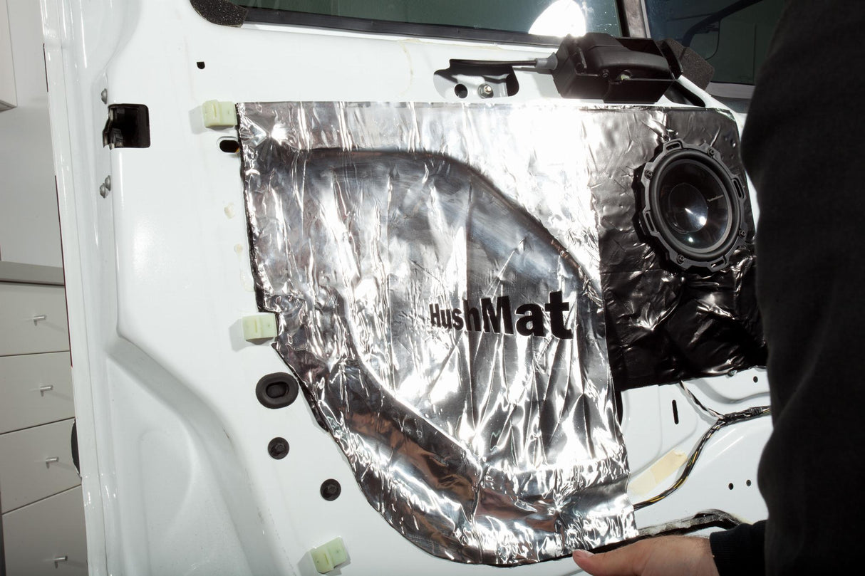 HushMat Door Kit – Automotive Thermal Insulation & Sound Deadening (10 Sq Ft, Silver Foil Foil)