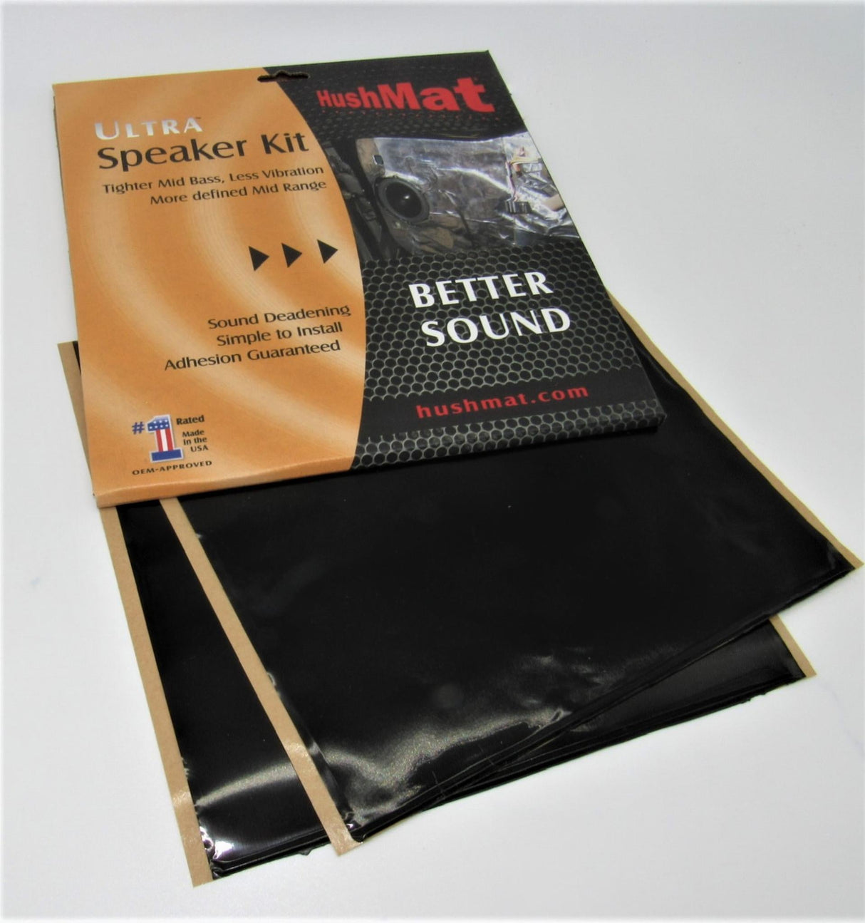 HushMat Speaker Kit – Sound Deadening Material - Maximize Sound & Eliminate Vibration (1.4 Sq Ft, Black Foil)