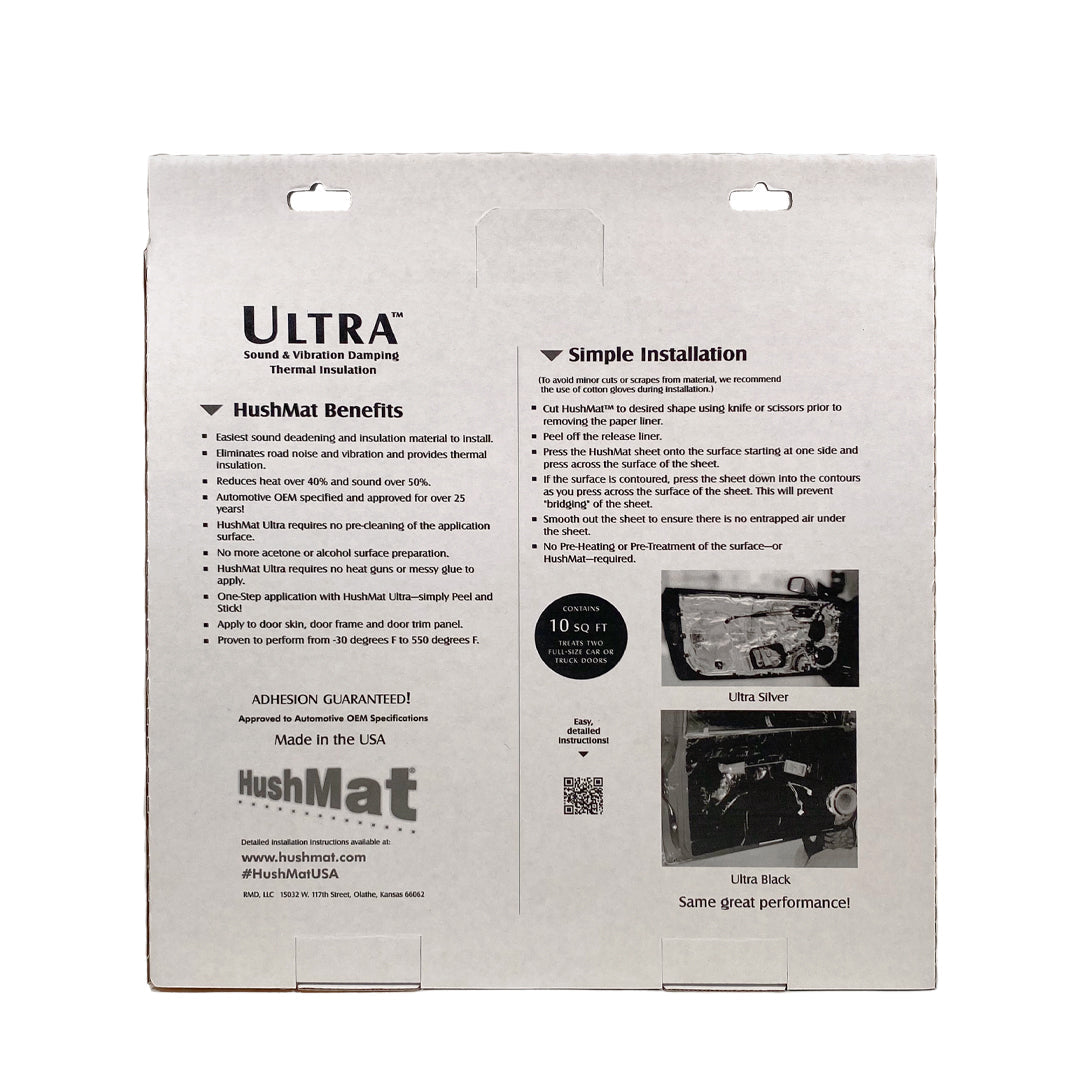 HushMat Door Kit – Automotive Sound Deadening & Thermal Insulation (10 Sq Ft, Black Foil)