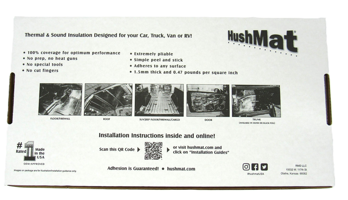 HushMat Super Bulk Kit –  Sound Deadening & Thermal Insulation (36 Sq Ft, Silver Foil)