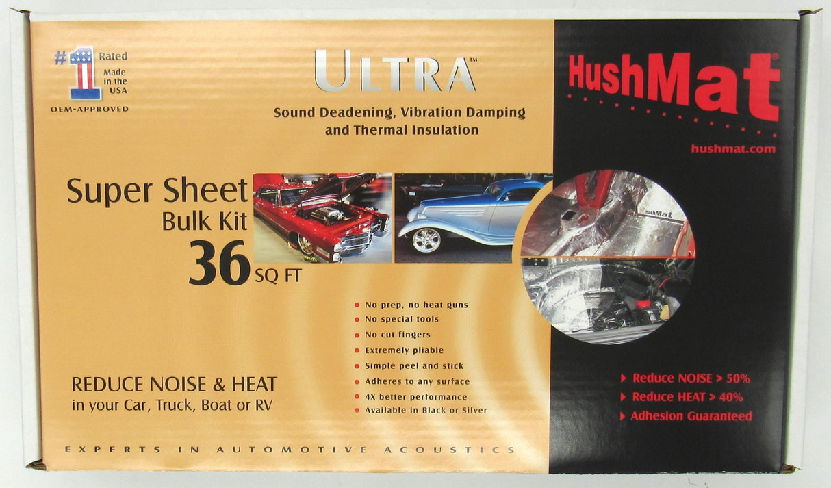 HushMat Super Bulk Kit –  Sound Deadening & Thermal Insulation (36 Sq Ft, Silver Foil)