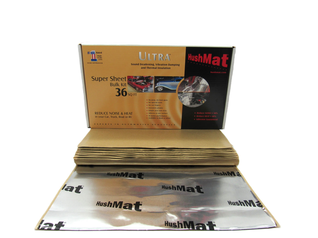 HushMat Super Bulk Kit –  Sound Deadening & Thermal Insulation (36 Sq Ft, Silver Foil)