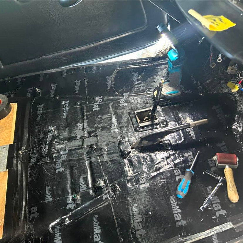 HushMat Floor & Dash Kit – Automotive Sound Deadening and Thermal Insulation for a Quieter, Cooler Ride (38.7 Sq Ft, Black Foil)