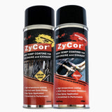ZyCor High Temp coating for engine and exhaust 426 ml spray can light gray finish on a metal tube