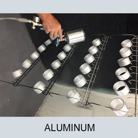 ZyCoat manifold and exhaust coating 4oz bottle in aluminum finish showing the colour applied to metal parts