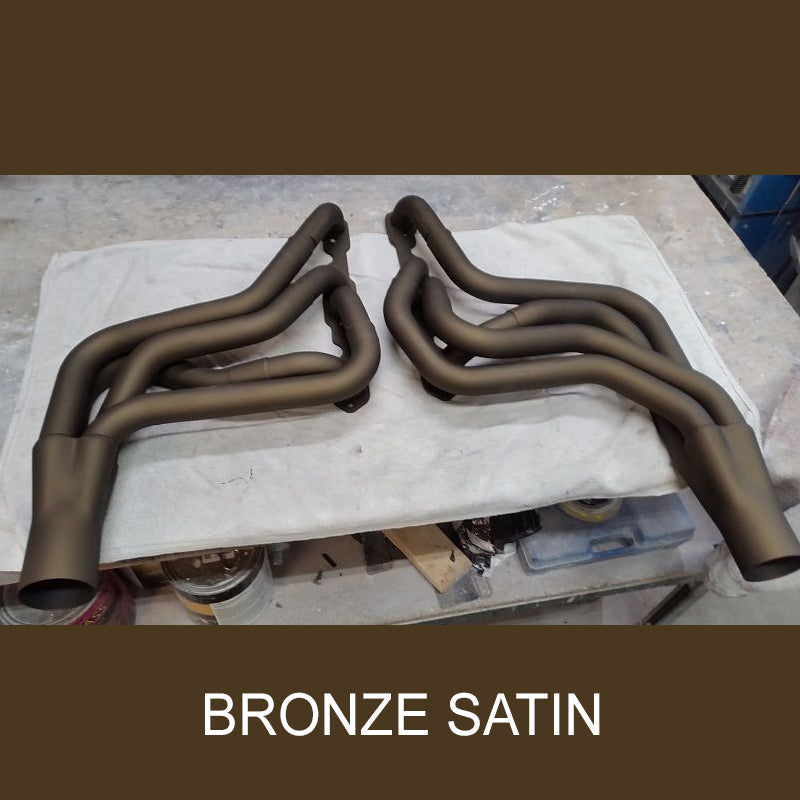 ZyCoat manifold and exhaust coating 8oz bottle in aluminum finish showing the colour in bronze satin
