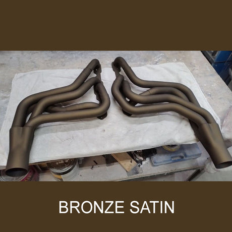 ZyCoat manifold and exhaust coating 8oz bottle in aluminum finish showing the colour in bronze satin